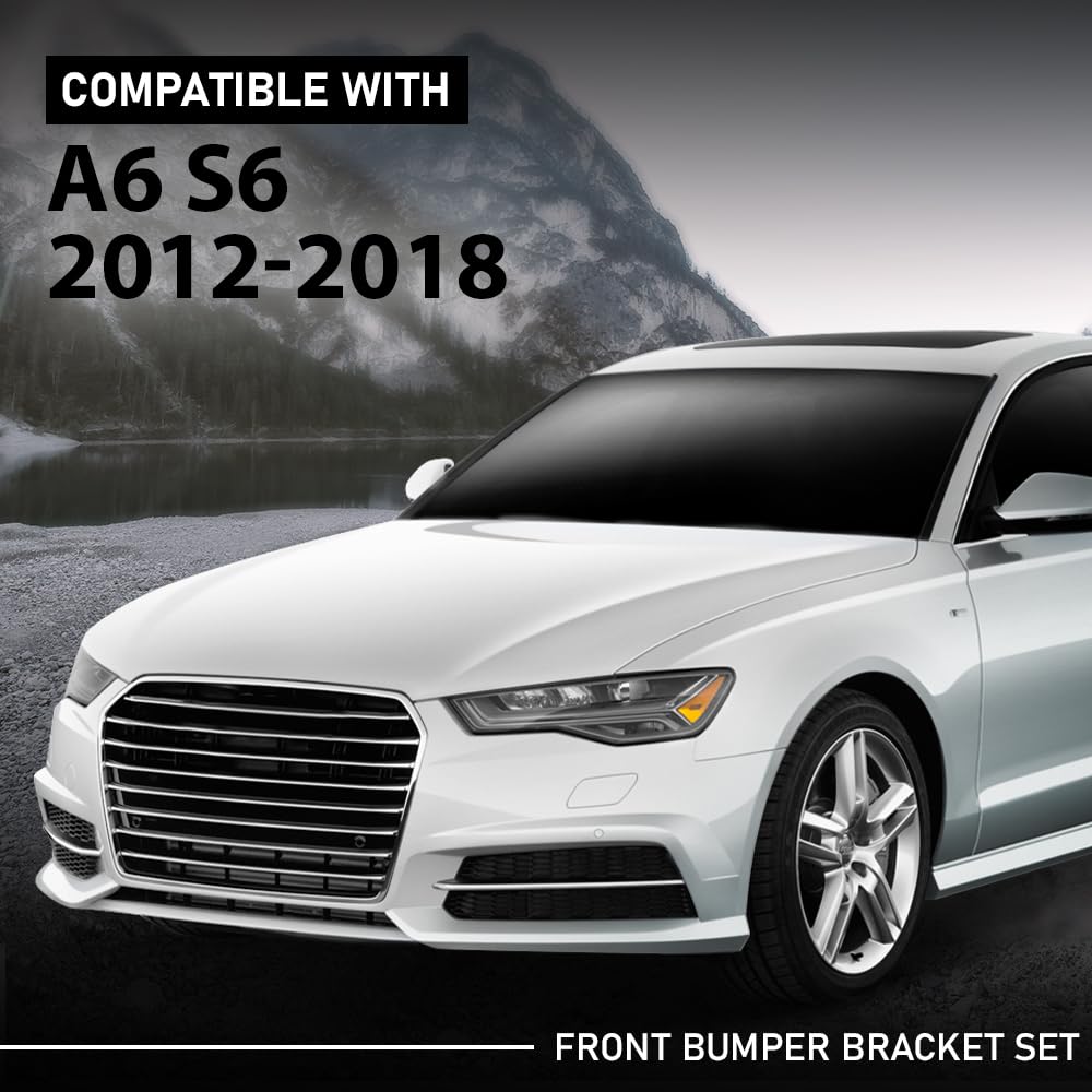 G-PLUS Pair Front Bumper Brackets, Compatible with Audi S6/ A6/ A6 Quattro 2012-2018, Left Driver & Right Passenger Side 2PCS, 4G0807283, 4G0807284