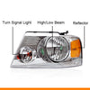 G-PLUS Headlights Assembly, Compatible with 2004-2008 Ford F150/ 2006-2008 Lincoln Mark Lt(NOT Compatible with 2004 F150 Heritage/Flareside Beds Models), Clear lens Chrome Housing Amber Reflector