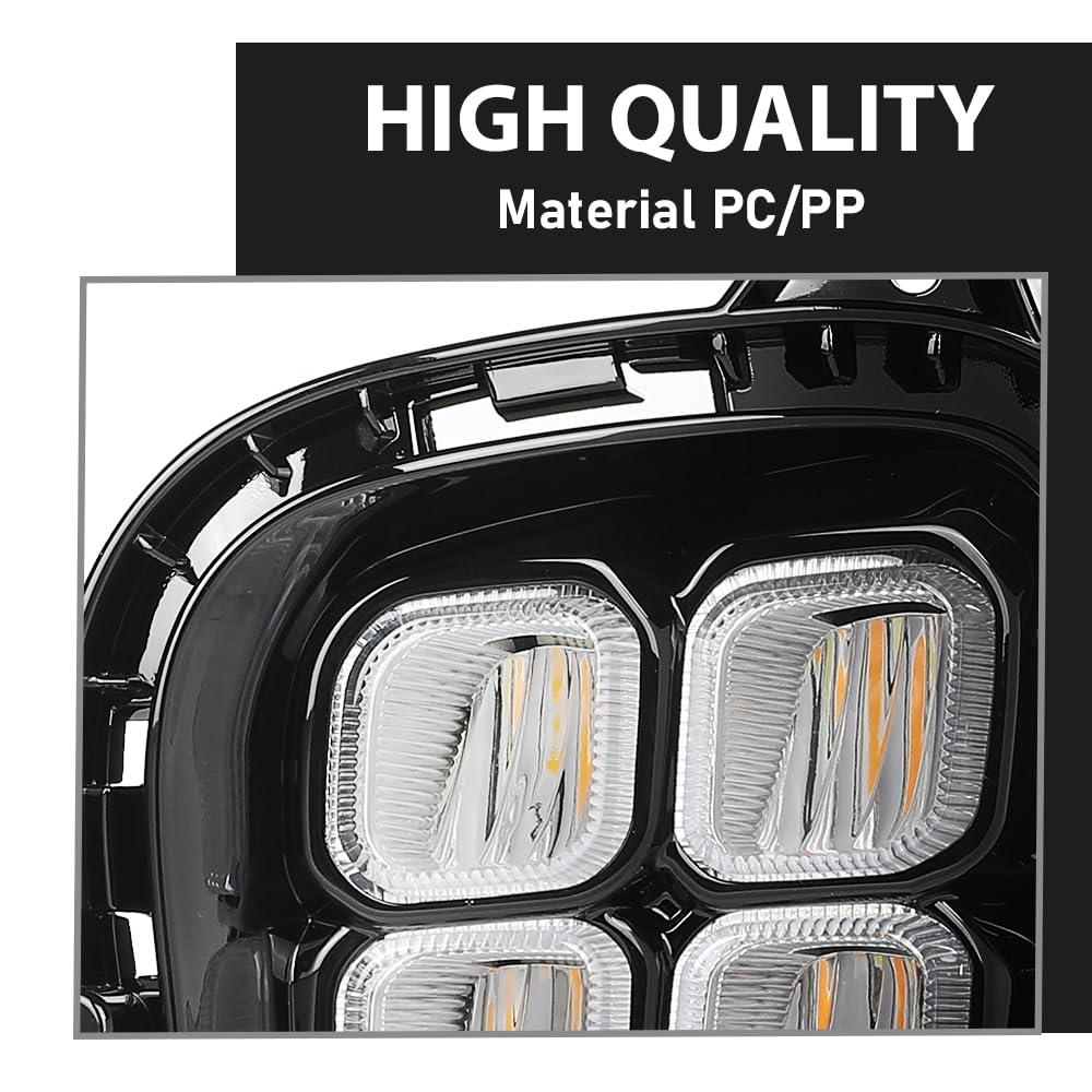 G-PLUS LED DRL Front Fog Light Daytime Running Light Lamps w/Switch, Compatible with Kia Rio EX/LX/S 2018-2020, W/o Wiring Harness, 922011W710, 922021W710, 865251W700, 865261W700
