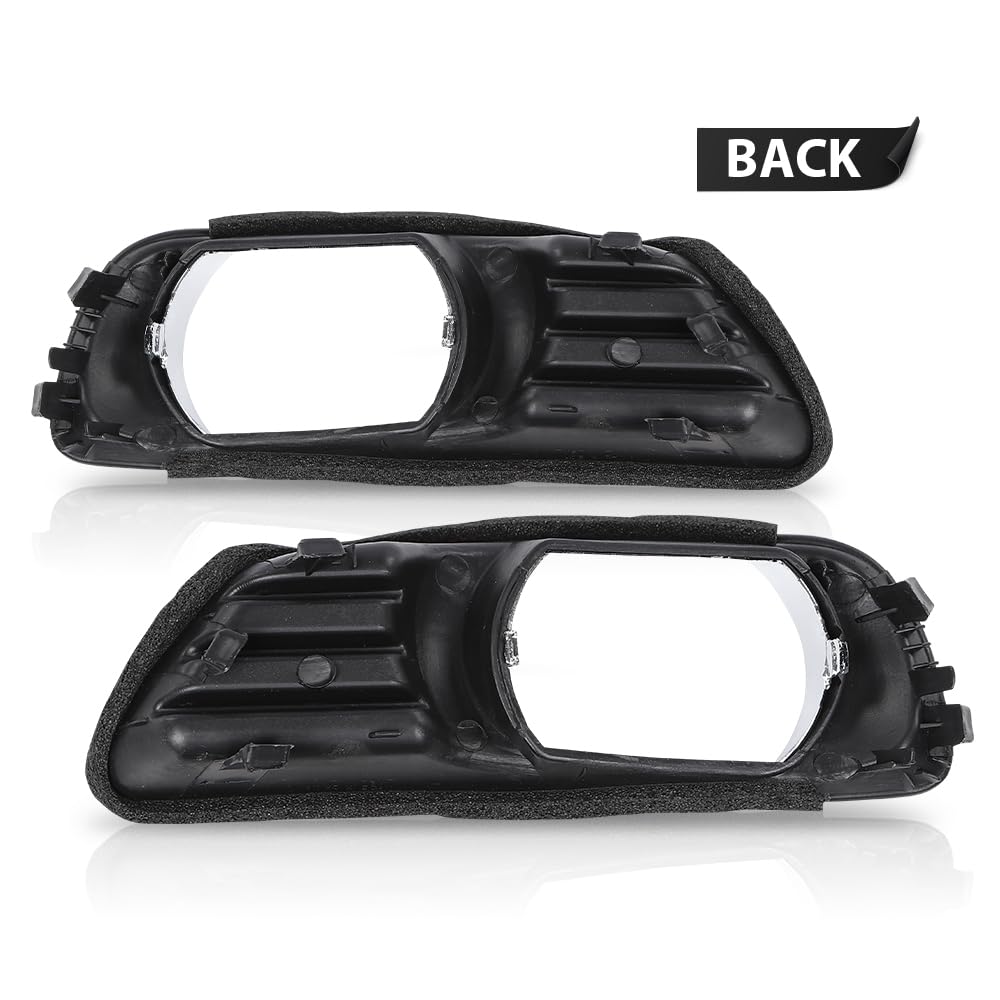 G-PLUS Black Front Bumper Fog Lights Covers Trim 2Pcs Compatible with Toyota Camry XLE 2007 2008 2009 5212706040, 5212806040, TO2598101, TO2599101 Fog Lamp Accessories Black