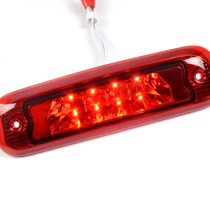 G-PLUS LED Third 3rd Brake Light Compatible with Cherokee 1997-2001 Rear Roof Center High Mount Stop Light Red Lens Chrome Housing Replace For 55155614AE