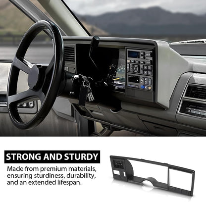 G-PLUS Speedometer Dash Bezel Tirm Panel Compatible with Chevy Silverado GMC Sierra Truck 1988 1989 1990 1991 1992 1993 1994 (Black ABS Plastic)