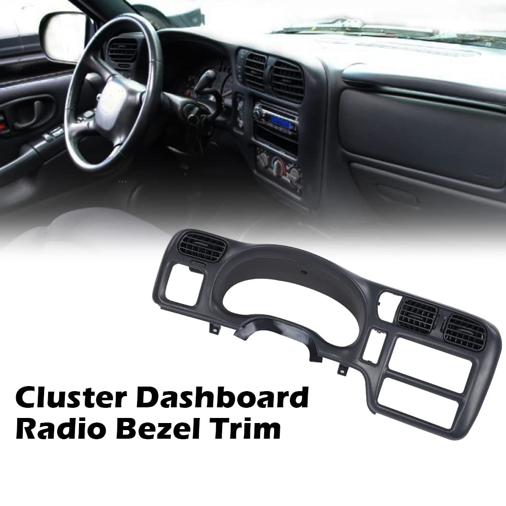 G-PLUS Dash Trim Bezel Cover Dark Gray Compatible with 1998-2004 BLAZER JIMMY SONOMA S10 (Not Fit Double Din)