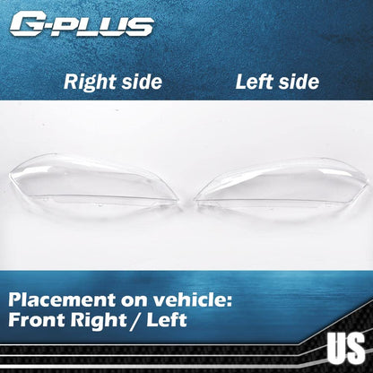 G-PLUS Front Headlight Lenses Cover Compatible with 2006-2016 Chevy Impala Limited,Left & Right Side Replacement Pair (Clear Lens)