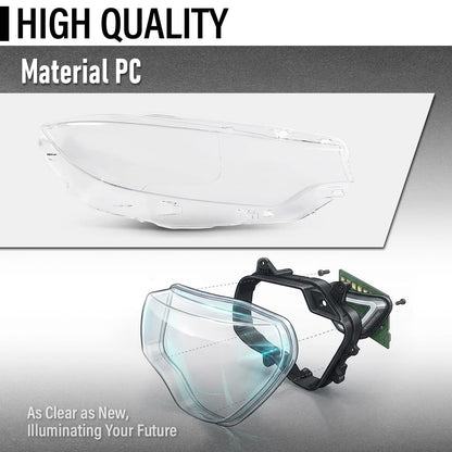 G-PLUS Headlight Lens Cover Compatible with BMW 4-Series F32 F33 F36 2018-2020 Fit BMW M4 F82 F83 2018-2020 Left & Right Pair Front Headlamp Lens Cover Clear