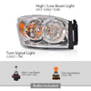 G-PLUS Headlights w/Bulbs Right Passanger Side Compatible with Dodge Ram 1500 2006-2008/Fit Dodge Ram 2500 3500 2006-2009,Clear Lens Chrome Housing Amber Reflector Bumper Headlamps,faros Assembly