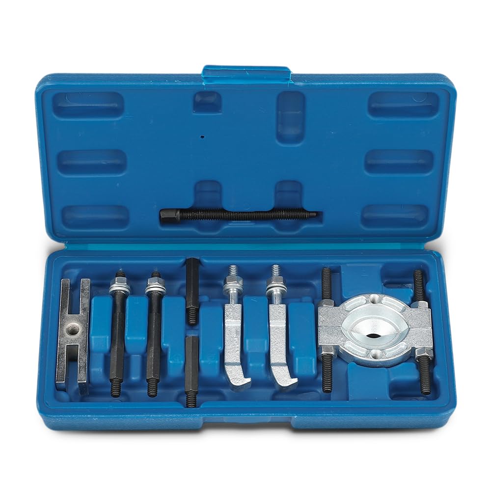 G-PLUS Mini 9pc Bearing Puller Separator Set 30-50mm Pull Out Jaw Gear Pulley Removal Compatible with Removing Small Gears, Wheels and Fittings from Shaft Black