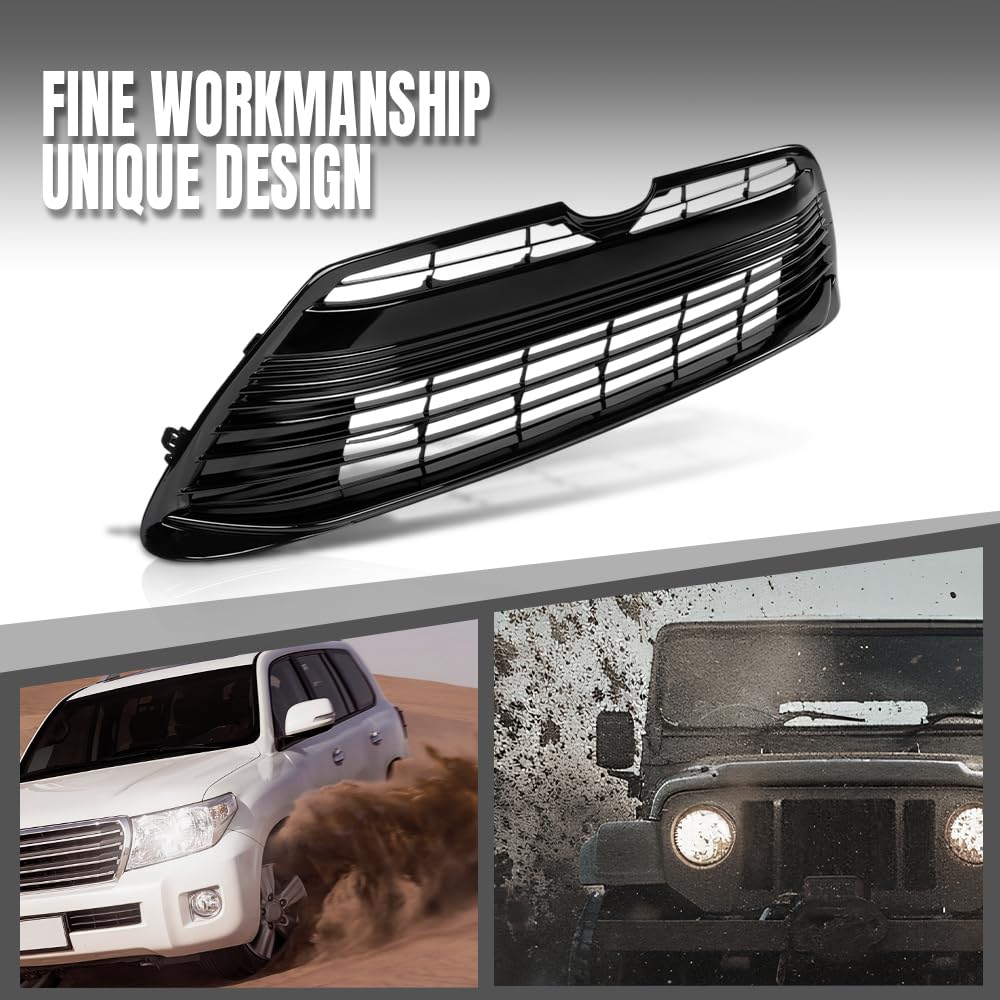 G-PLUS Front Bumper Lower Grille Assembly Compatible with Toyota Corolla LE XLE 2023-2024 5310212230 Glossy Black