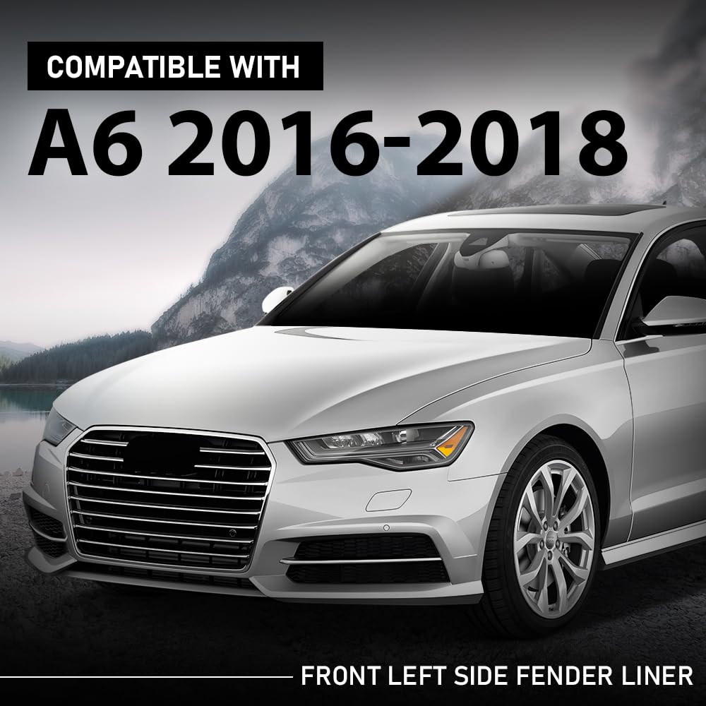 G-PLUS Front Left Side Fender Liner Compatible with Audi A6 S6 2016-2018 4G0853887J, AU1250110