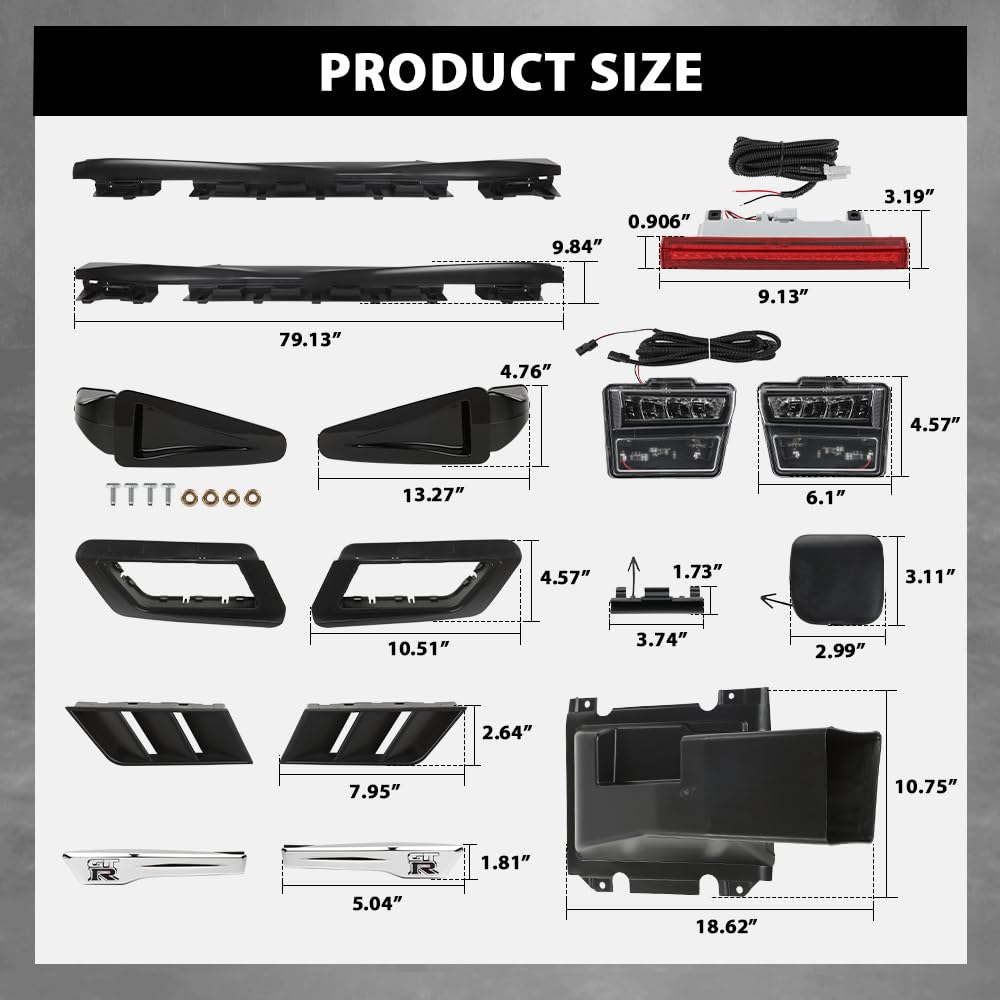 G-PLUS Front Rear Lip Bumper Guard Skid Kit Compatible with Nissan GTR R35 2009-2022, FEA0M-6AVMA, FBM226AV0H, Black