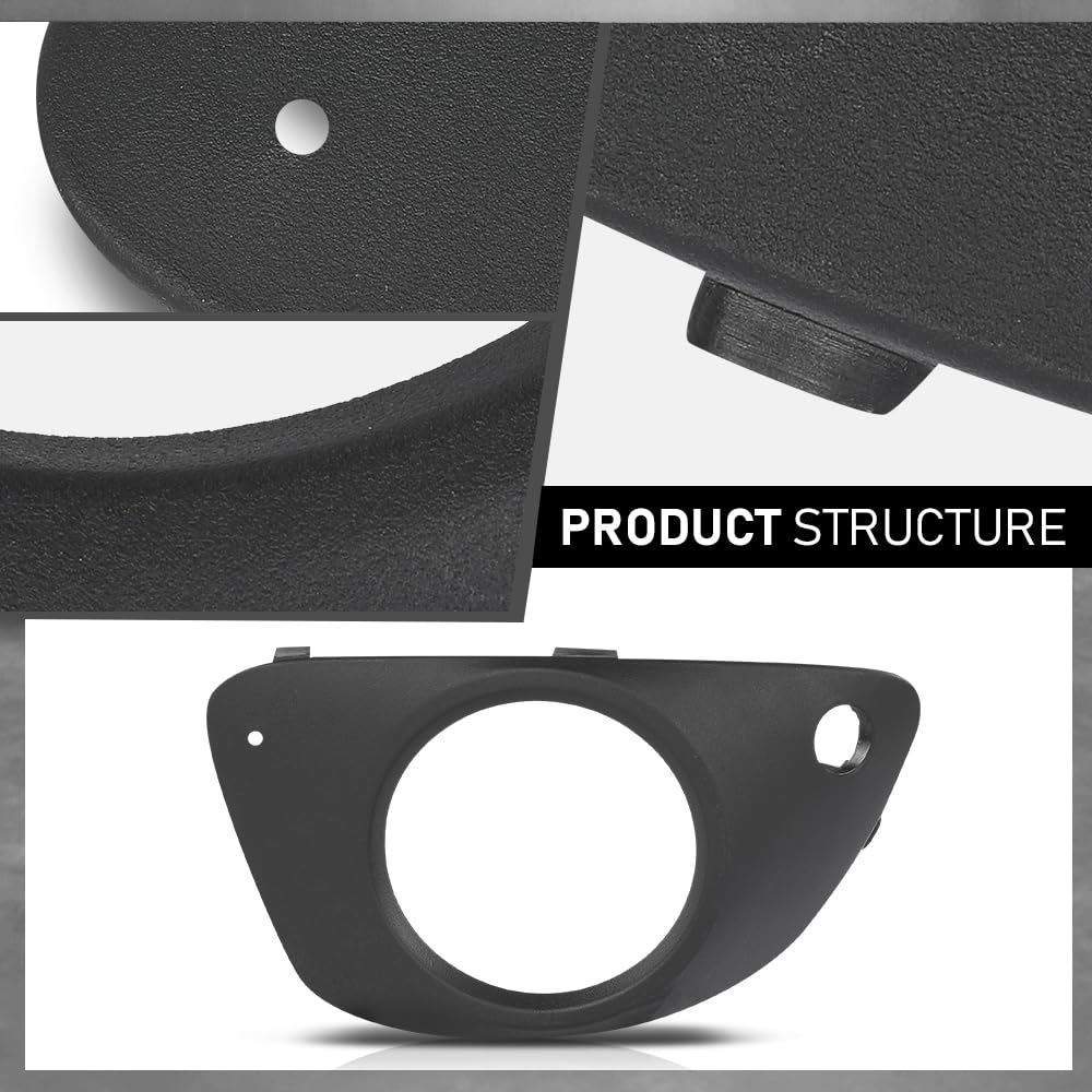 G-PLUS Left Fog Light Cover Lamp Bezel, Compatible with Porsche Macan Base and S Model 2015-2018, Driver Side, 95B807795B, 95B807795