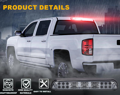 G-PLUS LED 3rd Brake Light, Compatible with Ford F250 F350 F450 F550 Super Duty 99-16/Ranger 93-11/Ford Explorer 01-05/Mazda B-Series 93-10 (Clear Housing Smoky Lens)