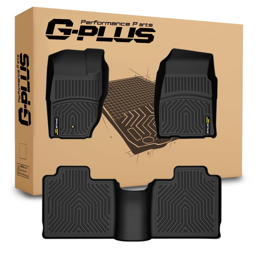G-PLUS TPE Floor Mats Fit Jeep Cherokee 1997 1998 1999 2000 2001 Floor Liners 1st & 2nd Row Truck Accessories Cargo Liners All Weather Protection 3PCS Black Alfombras para Carro