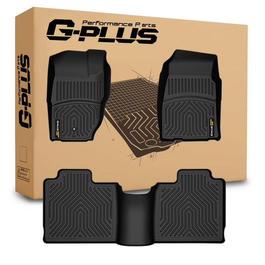 G-PLUS TPE Floor Mats Fit Jeep Cherokee 1997 1998 1999 2000 2001 Floor Liners 1st & 2nd Row Truck Accessories Cargo Liners All Weather Protection 3PCS Black Alfombras para Carro