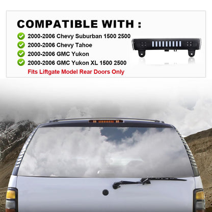 G-PLUS LED Bar Rear Third 3rd Tail Brake Light Stop Lamp Compatible with 2000-2006 Chevy Suburban 1500 2500 2000-2006 Chevy Tahoe/GMC Yukon/GMC Yukon XL 1500 2500 15170955