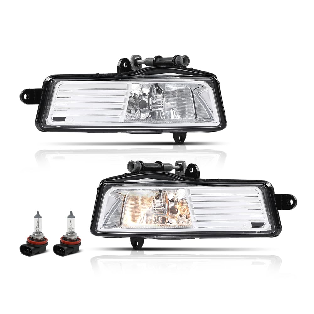 G-PLUS Front Bumper Driving Fog Light Lamps Pair Compatible with Audi A6 C6/ A6 S6 Quattro 2009-2011 4F0941699A, 4F0941700A Black
