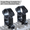 G-PLUS Scope Rings Mount Fit 1" Diameter 10mm 3/8" High Profile See-Thru Dovetail 2PCS Black