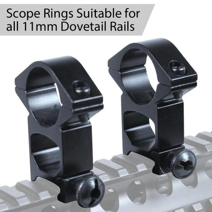 G-PLUS Scope Rings Mount Fit 1" Diameter 10mm 3/8" High Profile See-Thru Dovetail 2PCS Black