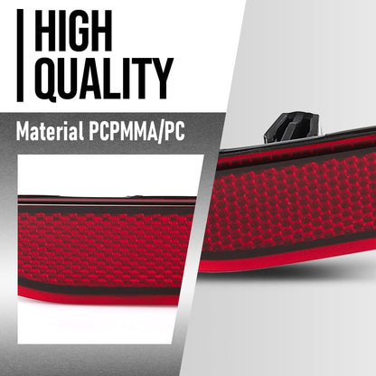 G-PLUS Rear Bumper Reflector Lamp Right Side Compatible with Tesla Model 3 2017-2023 1077407-00-F, 107740700F Red