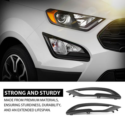 G-PLUS Pair Front Bumper Fog Light Lamp Cover Bezel, Compatible with Ford EcoSport 2018-2021, LH Driver & RH Passenger 2PCS, FO1038179, FO1039179