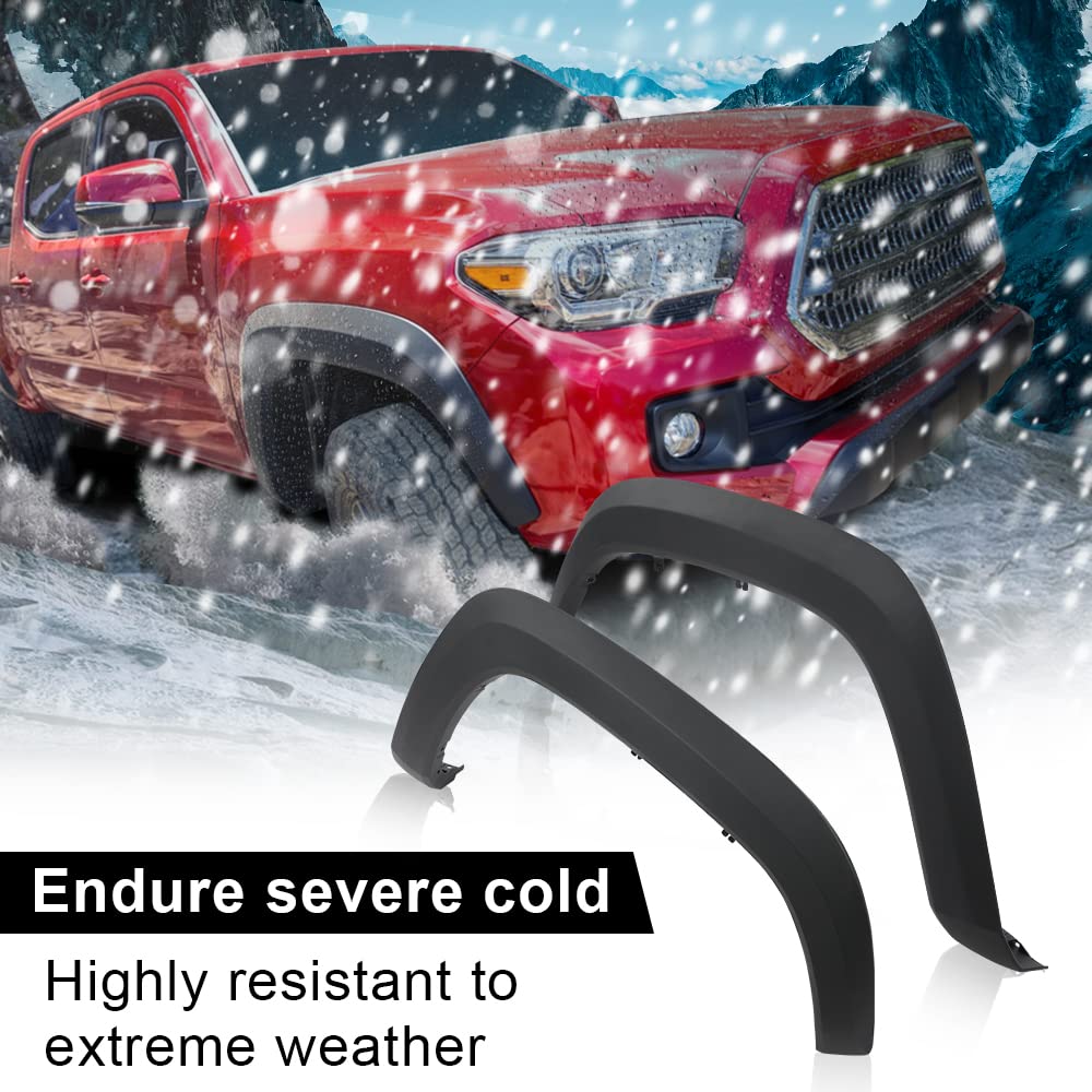 G-PLUS Fender Flares Front Driver and Passenger Side Compatible with Toyota Tacoma 2016 2017 2018 2019 2020 2021 Fender Flares Moulding Trim Wheel Opening Molding Set 7587104060 TO1291109C TO1290109C
