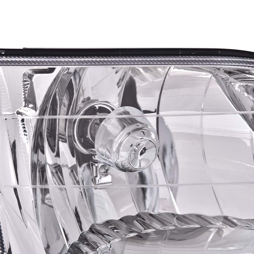 G-PLUS Headlights Assembly Compatible with Ford 1997-2003 F150 / Ford 1997-1999 F250 / Ford 1997-2002 Expedition,Clear lens Chrome Housing Clear Reflector,Headlamp,faros delanteros