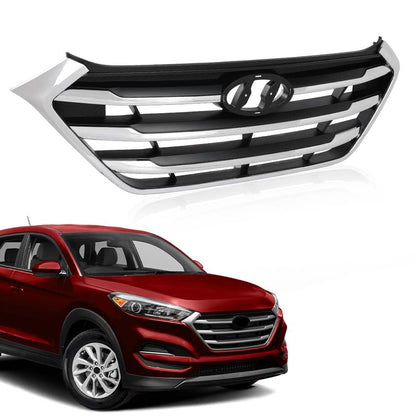 G-PLUS Front Upper Grille Grill Chrome Factory Style Compatible with Hyundai Tucson SE/ECO 2016-2018 HY1200189, 86350D3000RAM