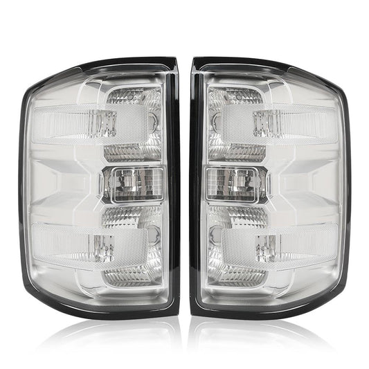 G-PLUS Tail Lights w/Bulbs Fit Chevy Silverado 1500 2014-2018/Fit Silverado 1500 LD 2019/Fit Silverado 2500 HD 3500 HD 2015-2019,Rear Lamp Clear Lens Luces Traseras, Faros TraserosAssembly