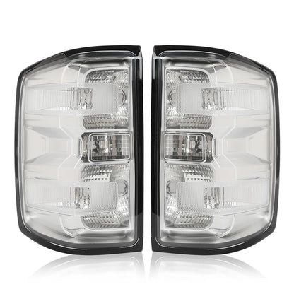 G-PLUS Tail Lights Assembly w/Bulbs Fit Chevy Silverado 2500 HD 3500 HD/GMC Sierra 3500 HD 2016 2017 2018 2019 Left & Right Rear Brake Lamps w/o Wiring Harness, 23295939 23295938, Clear Lens
