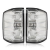 G-PLUS Tail Lights w/Bulbs Compatible with Chevy Silverado 1500 2014-2018/Fit Silverado 2500 HD 3500 HD 2015-2019 w/o Wiring Harness Clear Lens Chrome Housing Brake Lamp Rear LightsAssembly