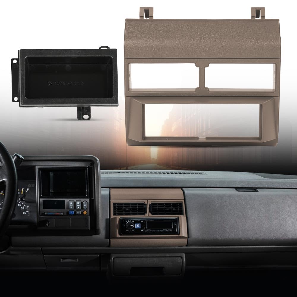G-PLUS Single Din Radio Stereo Dash Kit Beige w/Storage Pocket Compatible with 1992-1994 Chevy Crew Cab Dually/Fits 1992-1994 Chevy Blazer Full Size/Fits 1988-1994 Chevy Pickup Full Size