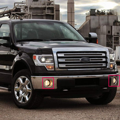G-PLUS Clear Bumper Fog Lights Compatible With 2011-2014 Ford F150/2011-2014 Lincoln Mark LT Lamps With Bulbs Driver And Passenger Side Waterproof BL3Z15200A, FO2592229