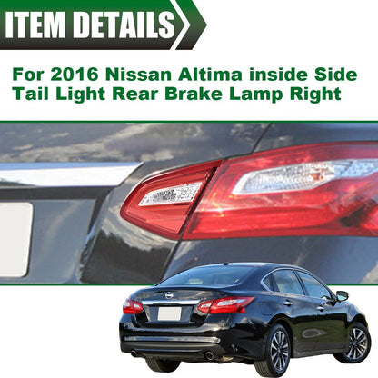G-PLUS Inner Tail Light Compatible With 2016 2017 2018 Nissan Altima SR Model 4-Door Sedan Automotive Trunk Brake Rear Lid Inner Lamp Chrome Housing,Passenger Side (Right)