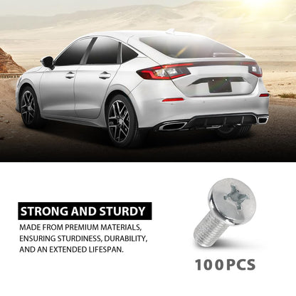 G-PLUS 100 License Plate Screws Compatible with Toyota Honda LX and Some Other Foreign Cars