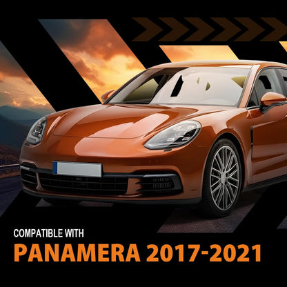 G-PLUS Front Bumper Headlight Washer Cover Set Compatible with Porsche Panamera 2017-2021 971807754G2X, 971807753G2X OE Standard, Snap-in Installation Black