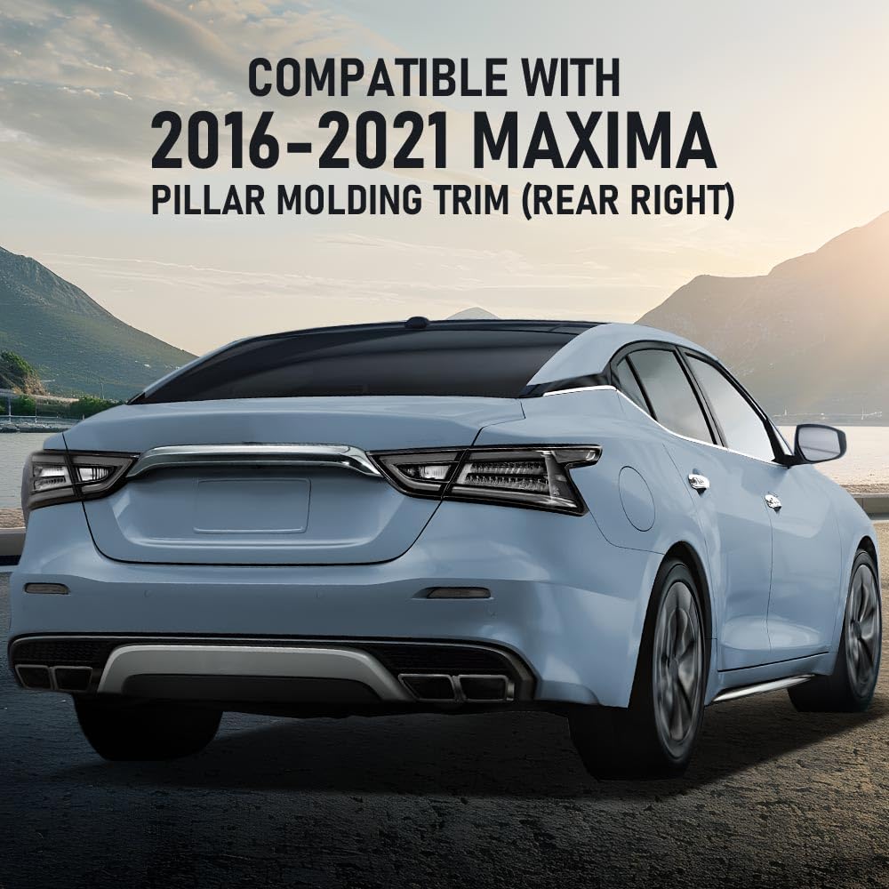 G-PLUS Pillar Molding Trim Rear Right Side Compatible with Nissan Maxima 2016-2021 788729DJ1A 788729DD0A