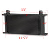 G-PLUS 19 Row GM Aluminum Engine Transmission Oil Cooler Kit + Oil Cooler Sandwich Plate English Style Replacement For LS1 LS2 LS3