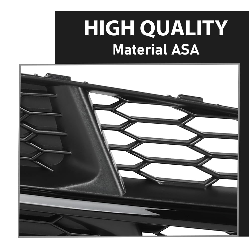 G-PLUS Pair Front Front Fog Light Grille Cover, Compatible with Audi A6 / A6 Quattro / S6 S-Line 2016 2017 2018, Left Driver & Right Passenger Side 2PCS, 4G0807648B, 4G0807647B
