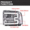 G-PLUS LED DRL Headlights, Compatible with Ford F250 F350 F450 F550 Super Duty 2005 2006 2007 Bumper Headlamps, Clear Lens Chrome Housing Clear Reflector,faros delanteros