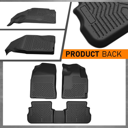 G-PLUS Floor Mats Compatible with Toyota Corolla/Matrix 2009-2013/Fits Pontiac Vibe 2009-2010 TPE All Weather Full Cover Protection 3 Piece,Black Floor Liners