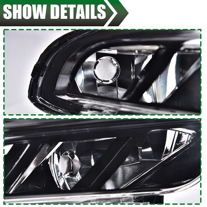 G-PLUS Fog Lights Assembly Compatible With 2016-2018 Nissan Maxima 4-Door Sedan S SL SR SV Front Bumper Halogen Fog Lights w/o Bulb Clear Lens Black Housing,Passenger (Right)