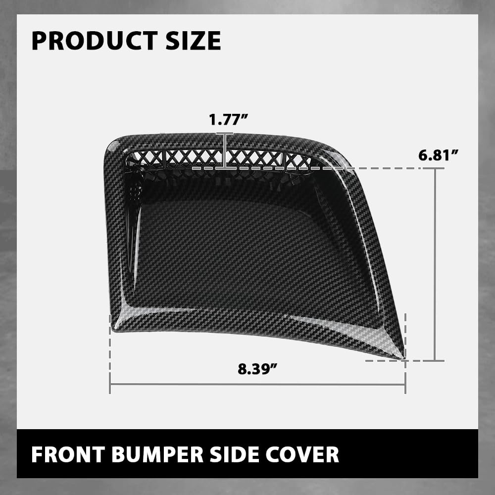 G-PLUS Pair Front Bumper Side Air Vents Corner Cover Compatible with Subaru WRX STi 2008-2014 Carbon Fiber Plastic 2PCS