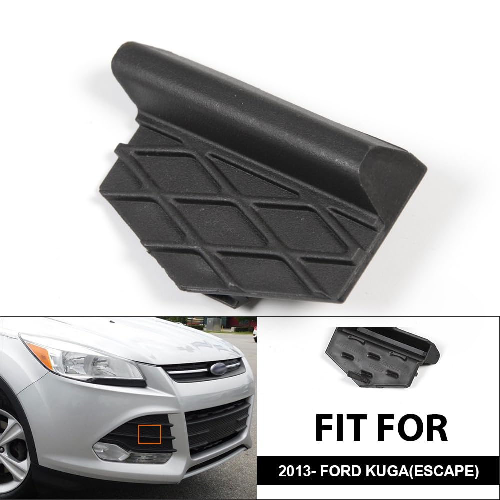 G-PLUS Front Right Bumper Tow Hook Eye Cover, Compatible with Ford Escape 2013-2016, Front Side Grille Impact Joint Passenger Side Textured Black CJ5Z17A900AB, CJ5Z-17A900-AB