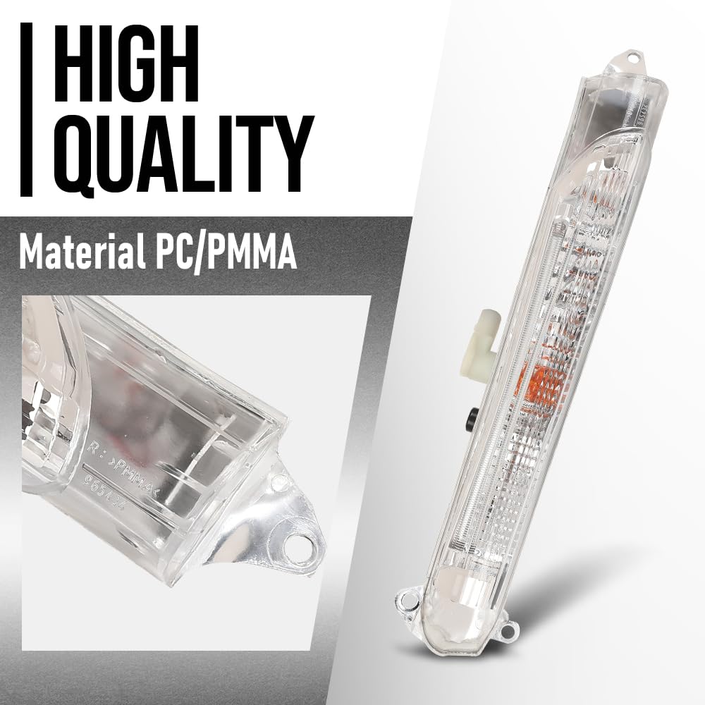 G-PLUS Front Bumper LH+RH Side Turn Signal Compatible with Porsche Cayenne 2008 2009 2010 95563118502, 95563118602 White