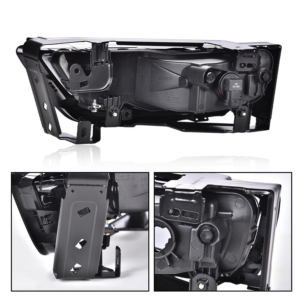 G-PLUS Fog Light Lamps W/Switch Bulbs Bezel Driver & Passenger Pair Compatible with Honda Accord Sedan 2013-2015 Not Fit 2 Door Coupe Models Not Fit Hybrid Models 33900T2AA01, 33950T2AA01 Smoky Lens