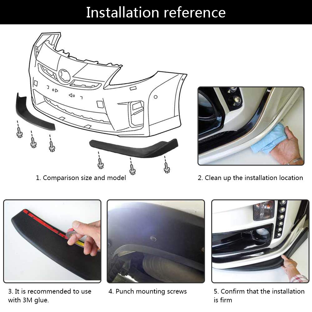 G-PLUS Universal Polyurethane Winglet Aero Front Bumper Lip Splitter Diffuser