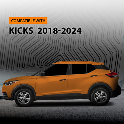G-PLUS Floor Mats Cargo Liner Compatible with Nissan Kicks 2018 2019 2020 2021 2022 2023 2024 All Weather Custom Fit Full Cover Protection TPE Floor Cargo Liners 1st & 2nd Row,3PCS Black