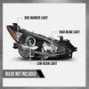 G-PLUS Headlight w/bulb Compatible with Mazda 3 2014 2015 2016 Bumper Headlamp BPW1510K0, MA2503144 Right Passenger Side Clear Lens Black Housing Amber Reflector