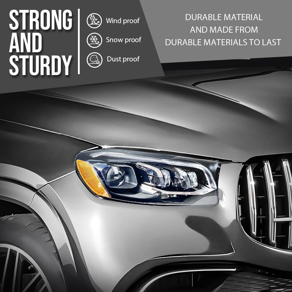 G-PLUS Headlight Lens Cover Compatible with Benz GLS X167 GLS350 GLS350d GLS500 GLS550 GLS450 GLS580 2020-2023 Fit Benz GLS63 AMG 2021-2023 Left & Right Front Headlamp Lens Cover Clear