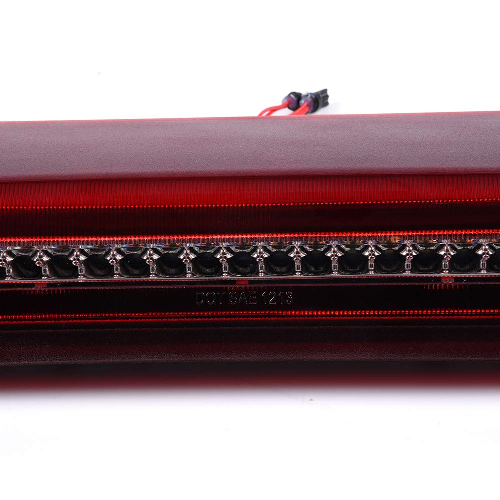 G-PLUS Rear LED 3rd Third Brake Light Compatible With 2004-2008 Ford F150 2005 2006 2007 Cargo Tail Stop Lamp Waterproof (Red Housing Clear Lens)